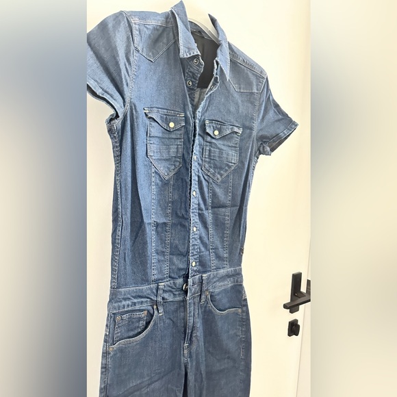 G Star Raw Denim Short Sleeve Jumpsuit - Picture 3 of 6